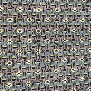 Judie Rothermel Marcus Fabrics Indigo Pewter Honey Remnant 42” Wide Vintage Blue